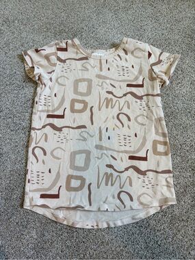 Jax & Lennon 🇨🇦 T-Shirt Tee Size 4-5 yrs bamboo tan brown unisex pattern